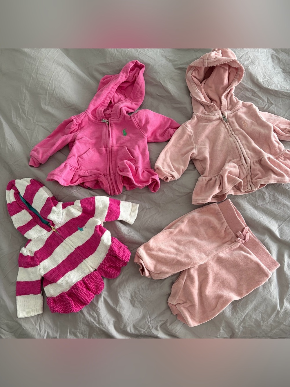 Ralph Lauren baby lot of hoodies and velour sweatsuit 3 month